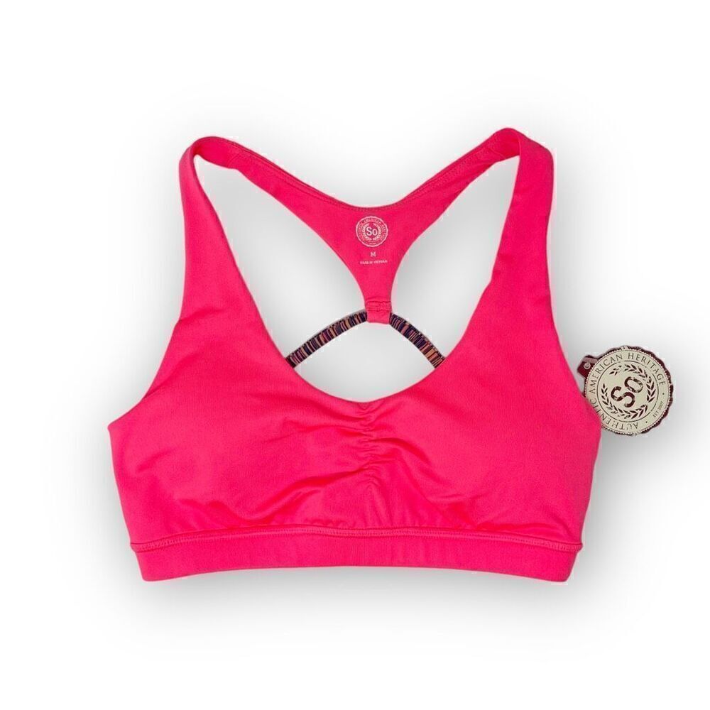SO Kohl’s Racerback Sports Bra Neon Pink Junior’s Size Medium New NWT